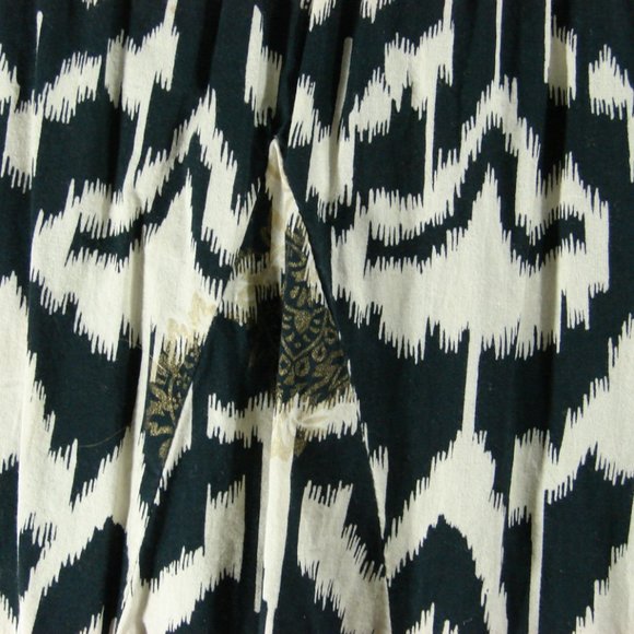 Cream Black Patterned Stretch Top Tank Dress MED - Picture 8 of 16